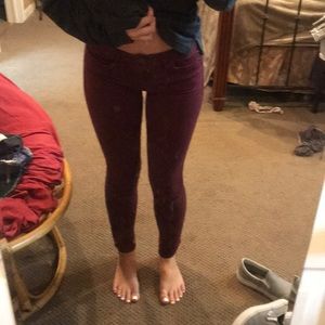 Maroon skinny jeans